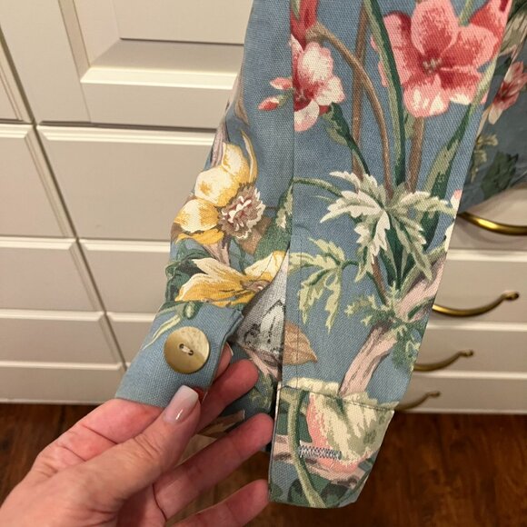 COLDWATER CREEK Blue Floral Hip-Length Jacket (PXL) OMG – SUPER CUTE!‎ (NWOT) - Picture 3 of 9